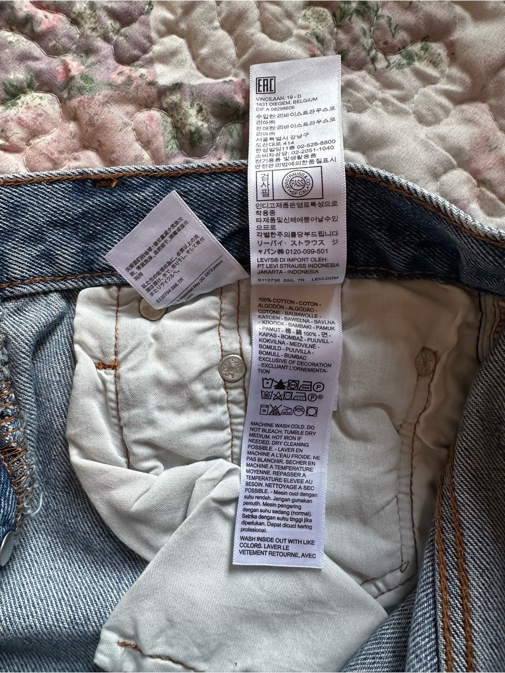 Levi's Light Blue Distressed High-Rise Jean Shorts - Picture 8 of 8